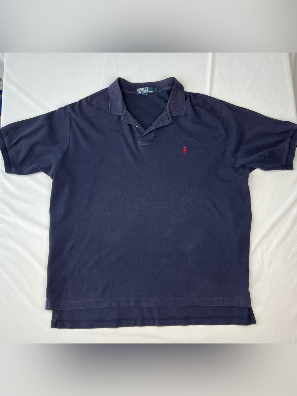 Polo Ralph Lauren Polo Shirt Navy Blue w/ Red Pony Vintage 90s Y2K Preppy XL